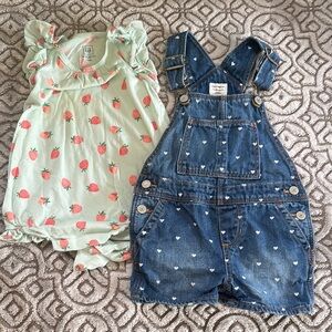 BabyGapStrawberry Print Romper and Denim Overall Set 18-24 months